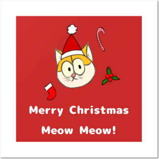 Meow Meow Merry Christmas Posters and Art